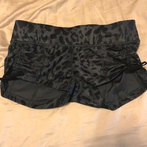 Black lululemon animal print liberty shorts